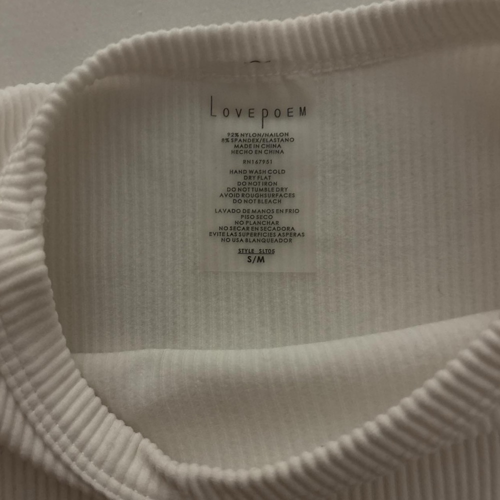 White Ribbed Basic Shirt - Picture 2 of 3